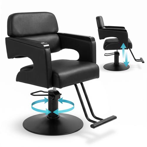 Sillon De Barberia Profesional Gadnic Hidraulico Base De Hierro Electrochapado Cuero PU Esponja Alta Densidad Tamaño Uso Salon Belleza - 0