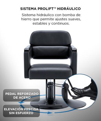 Sillon De Barberia Profesional Gadnic Hidraulico Base De Hierro Electrochapado Cuero PU Esponja Alta Densidad Tamaño Uso Salon Belleza - 2