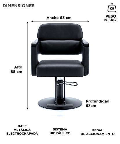 Sillon De Barberia Profesional Gadnic Hidraulico Base De Hierro Electrochapado Cuero PU Esponja Alta Densidad Tamaño Uso Salon Belleza - 5