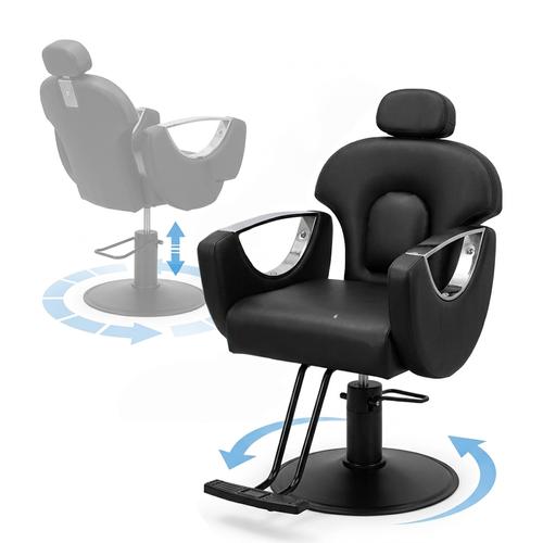  Sillon Barbero Hidraulico Gadnic Base Hierro Galvanizado Cuero PU Esponja Alta Densidad Uso Profesional Barberia Peluqueria - 0