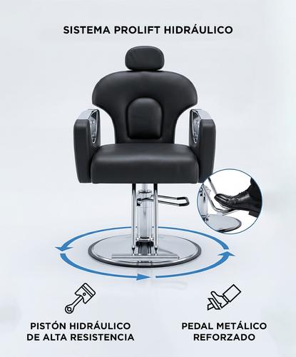  Sillon Barbero Hidraulico Gadnic Base Hierro Galvanizado Cuero PU Esponja Alta Densidad Uso Profesional Barberia Peluqueria - 2