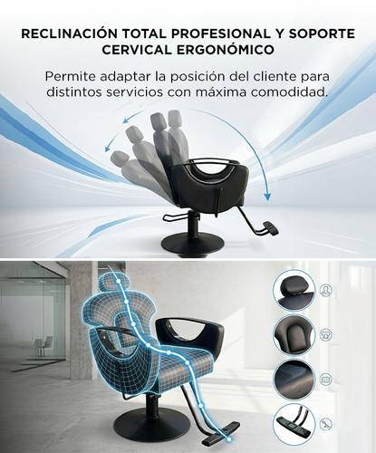  Sillon Barbero Hidraulico Gadnic Base Hierro Galvanizado Cuero PU Esponja Alta Densidad Uso Profesional Barberia Peluqueria - 3