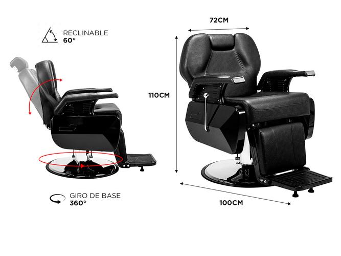 Sillon Barbero Hidráulico Peluquería Gadnic  - 5