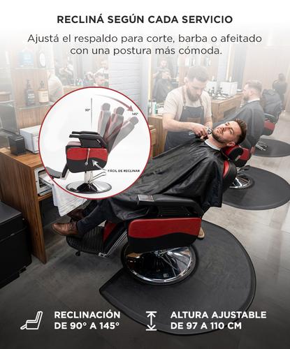  Sillón De Barbería Gadnic Hidráulico Reclinable 90 A 145 Grados Giratorio 360 Altura Regulable 97 A 110 Cm Hasta 150 Kg - 2
