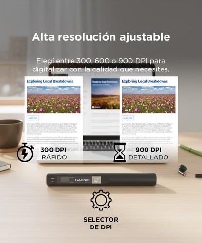 Scanner de Portatil Gadnic 900 DPI Recargable - 2