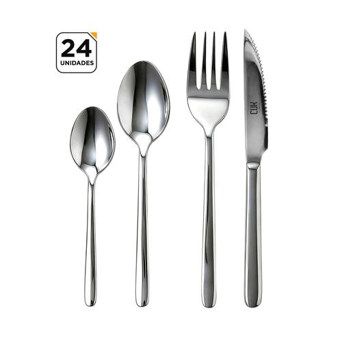 Juego de Cubiertos 24 Piezas Cuk by Gadnic Set Cocina Acero Inoxidable - 0