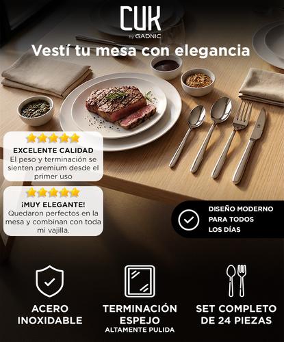 Juego de Cubiertos 24 Piezas Cuk by Gadnic Set Cocina Acero Inoxidable - 1
