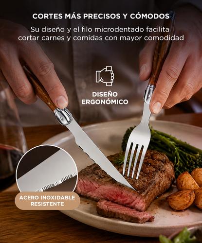 Set De Cubiertos Gadnic x12 Piezas Cuchillo Tenedor Filo Microdentado Asado - 2