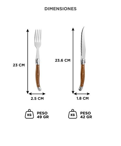 Set De Cubiertos Gadnic x12 Piezas Cuchillo Tenedor Filo Microdentado Asado - 4