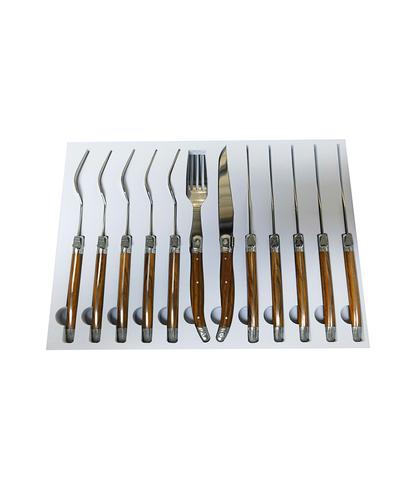 Set De Cubiertos Gadnic x12 Piezas Cuchillo Tenedor Filo Microdentado Asado - 5