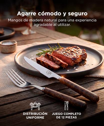 Juego De Cubiertos Cuk By Gadnic Asado Acero Inoxidable 12 Piezas - 4