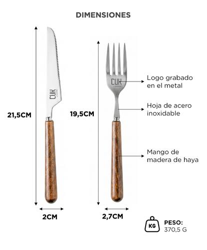 Juego De Cubiertos Cuk By Gadnic Asado Acero Inoxidable 12 Piezas - 5