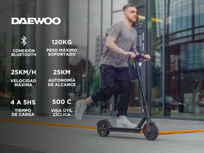 Monopatin eléctrico plegable Daewoo D22 25 km/h 350W  - 1