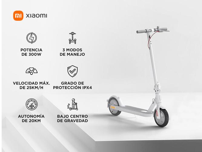Monopatin Electrico Scooter Xiaomi Mi 3 Lite 300W BHR5389GL Blanco  - 1