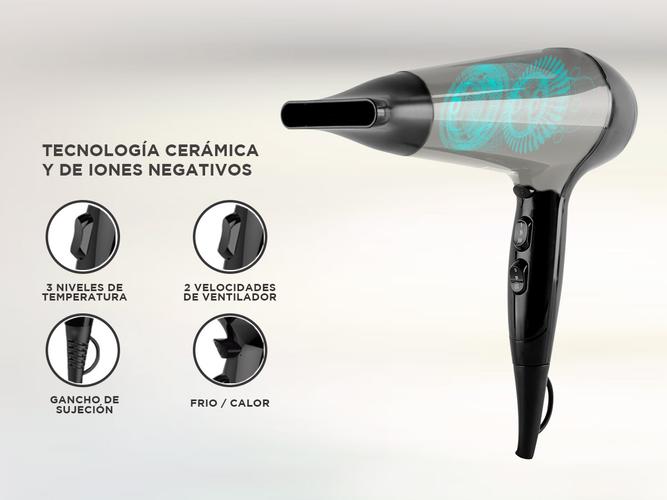 Secador de Pelo Care By Gadnic S2100 Pro 2100w Frío Calor Tecnología Cerámica 2 Vel - 3