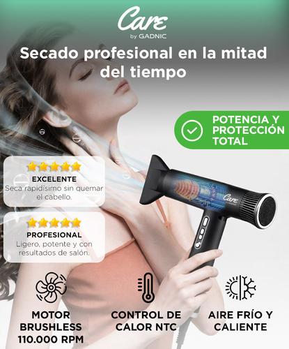 Secador de Pelo Profesional Ionico Gadnic Brushless 1600W 110000 RPM 3 Velocidades 3 Temperaturas Anti Frizz - 1
