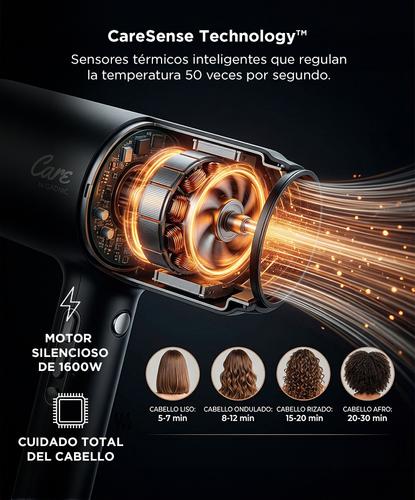Secador de Pelo Profesional Ionico Gadnic Brushless 1600W 110000 RPM 3 Velocidades 3 Temperaturas Anti Frizz - 2