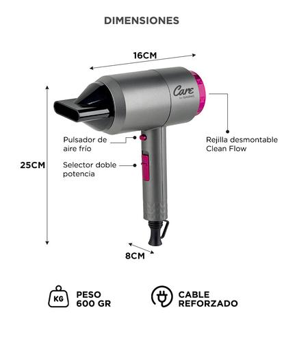 Secador de Pelo Iónico Compacto Power Pro Care by Gadnic 2200W Frio Calor Difusor Antifrizz - 5