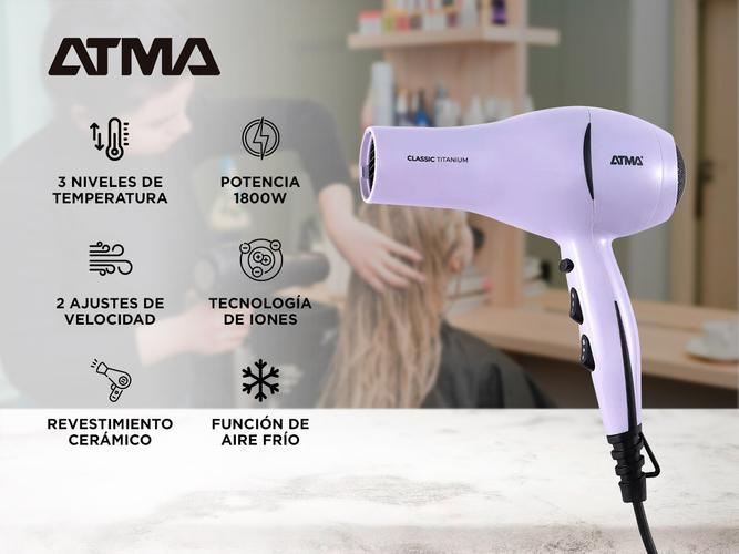 Secador CLASSIC TITANIUM Atma SP8970WP 1800W Potencia  - 1