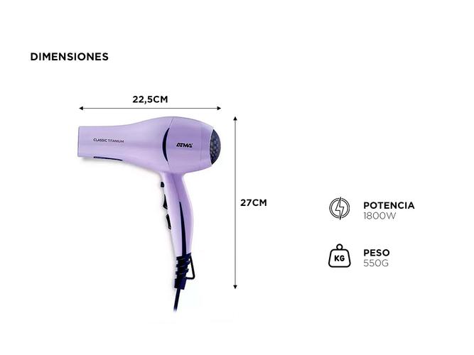Secador CLASSIC TITANIUM Atma SP8970WP 1800W Potencia  - 4