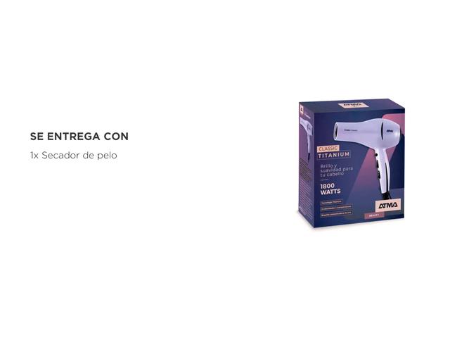 Secador CLASSIC TITANIUM Atma SP8970WP 1800W Potencia  - 5