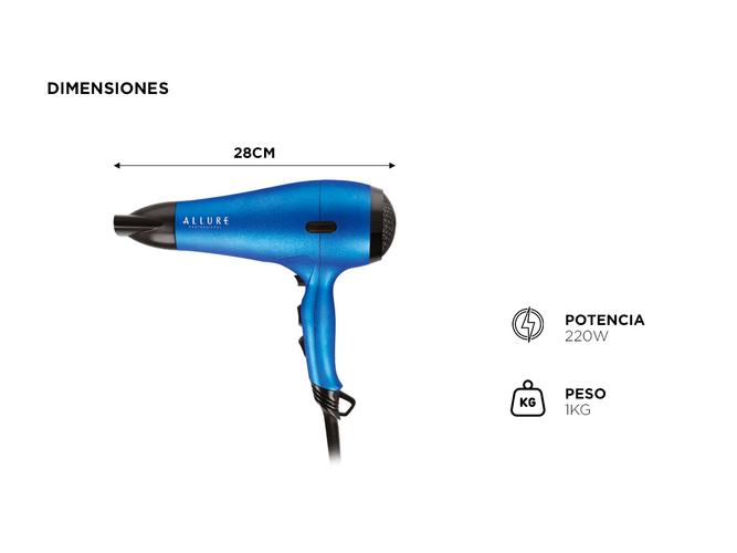 Secador de Pelo Allure Academy 1800W 3 Temperaturas 2 velocidades  - 3