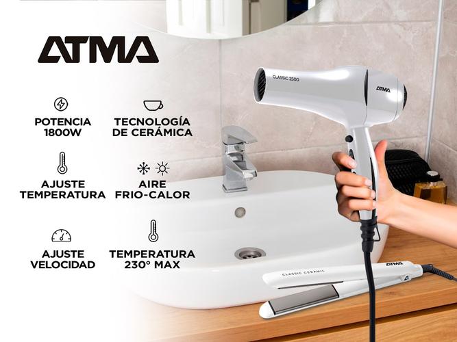 Set Secador + Planchita de Pelo Atma CK4015P - 1
