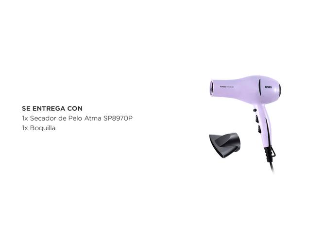 Secador De Pelo Atma SP8970P 1800W 3 Velocidades - 5