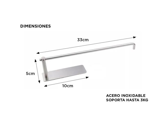 Portarrollos De Papel Cocina Gadnic De Acero Inoxidable - 4