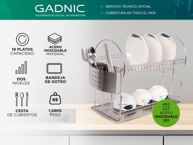 Secador de Platos Gadnic SEC08 Acero Inoxidable Moderno - 1