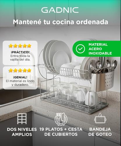 Secador de Platos Gadnic SEC08 Acero Inoxidable Moderno - 1