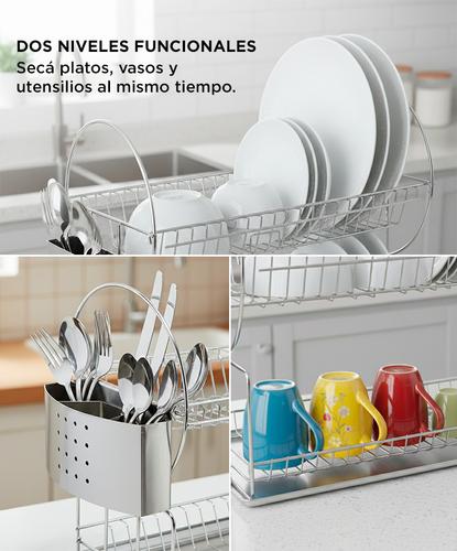 Secador de Platos Gadnic SEC08 Acero Inoxidable Moderno - 3