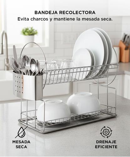 Secador de Platos Gadnic SEC08 Acero Inoxidable Moderno - 4