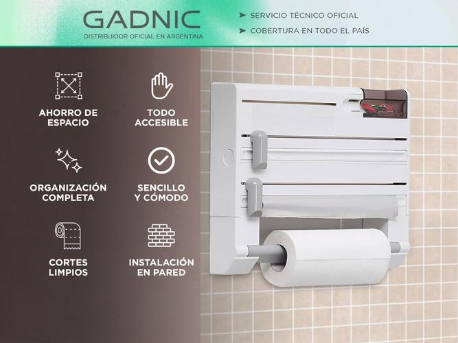 Portarrollo de Cocina y Papel Aluminio Gadnic Multifunción 6 en 1 - 1