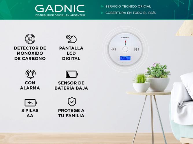Sensor de Alarma Detector de Monóxido de Carbono Gadnic SMC2 - 1