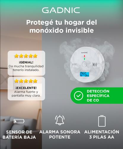 Sensor de Alarma Detector de Monóxido de Carbono Gadnic SMC2 - 1