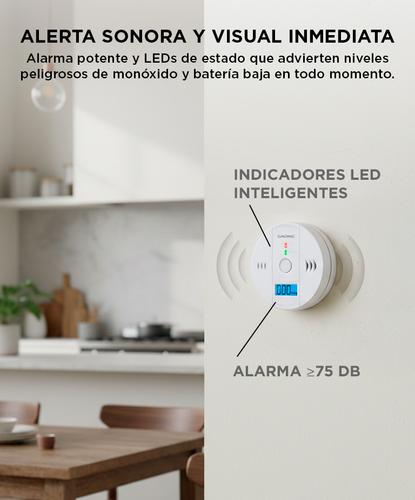 Sensor de Alarma Detector de Monóxido de Carbono Gadnic SMC2 - 2