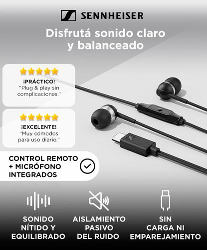 Auriculares Intrauditivos Sennheiser CX80U Cable USB-C Con Control Remoto Micrófono Integrado - 1