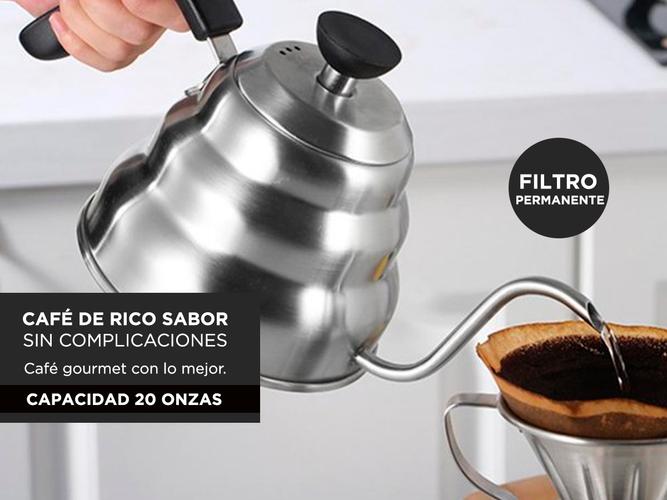 Kit Cafetera Gadnic POV5000 + Filtro + Molinillo de Cafe + Pava Cuello de Cisne tipo Chemex - 2