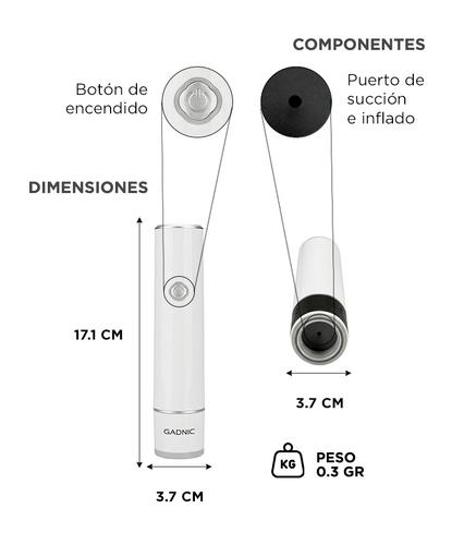 Selladora Al Vacio Portatil Gadnic Bateria 1200mAh Succion -60kPa Velocidad 25L Min Recargable USB Bolsas - 5