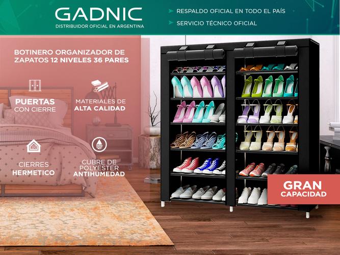 Zapatero Gadnic Rack Botinero Organizador de Calzado 12 Niveles 36 Pares Hermético - 1