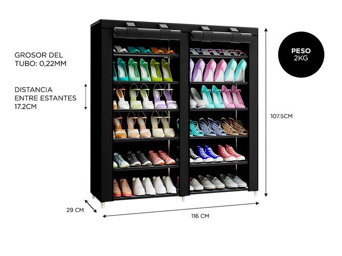 Zapatero Gadnic Rack Botinero Organizador de Calzado 12 Niveles 36 Pares Hermético - 4
