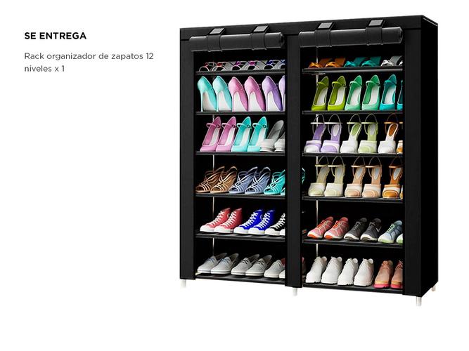Zapatero Gadnic Rack Botinero Organizador de Calzado 12 Niveles 36 Pares Hermético - 5