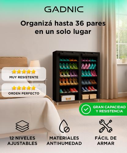 Zapatero Gadnic Rack Botinero Organizador de Calzado 12 Niveles 36 Pares Hermético - 1