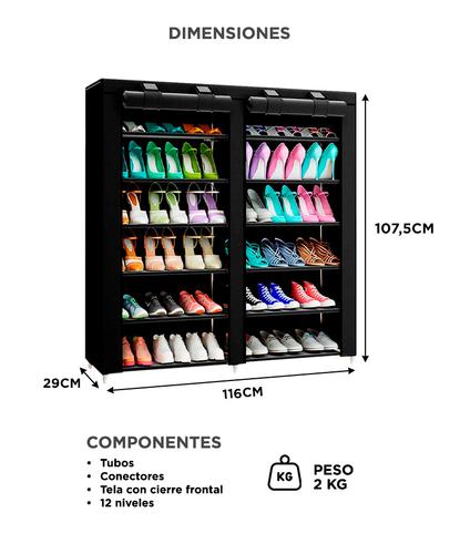 Zapatero Gadnic Rack Botinero Organizador de Calzado 12 Niveles 36 Pares Hermético - 5