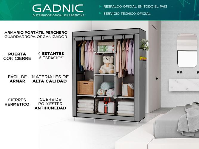 Armario Portátil Perchero Guardarropa Organizador  - 1