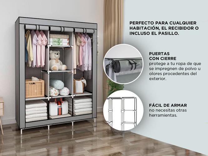 Armario Portátil Perchero Guardarropa Organizador  - 2