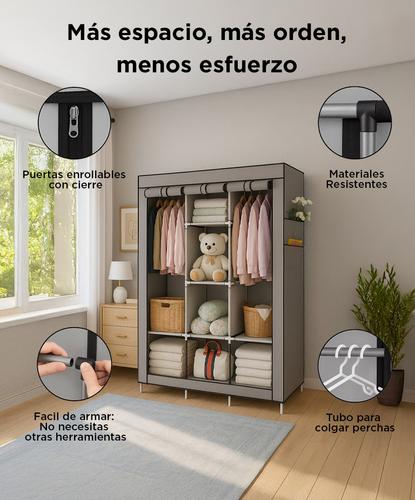 Armario Portátil Perchero Guardarropa Organizador  - 2