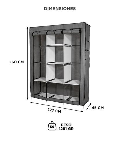 Armario Portátil Perchero Guardarropa Organizador  - 3