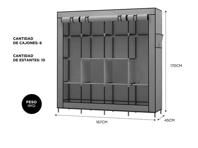 Armario Mueble Organizador Gadnic SHR19 Ropa Zapatos Accesorios - 3